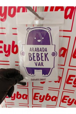 arabada bebek var 12x15 cm baskes 1 adet renkli baskı sticker, bisiklet, karavan,otomobil,çocuk
