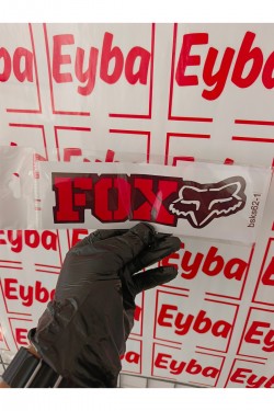 FOX sticker 20x6 cm baskes 1 adet renkli baskı sticker, bisiklet, karavan,otomobil,çocuk odası
