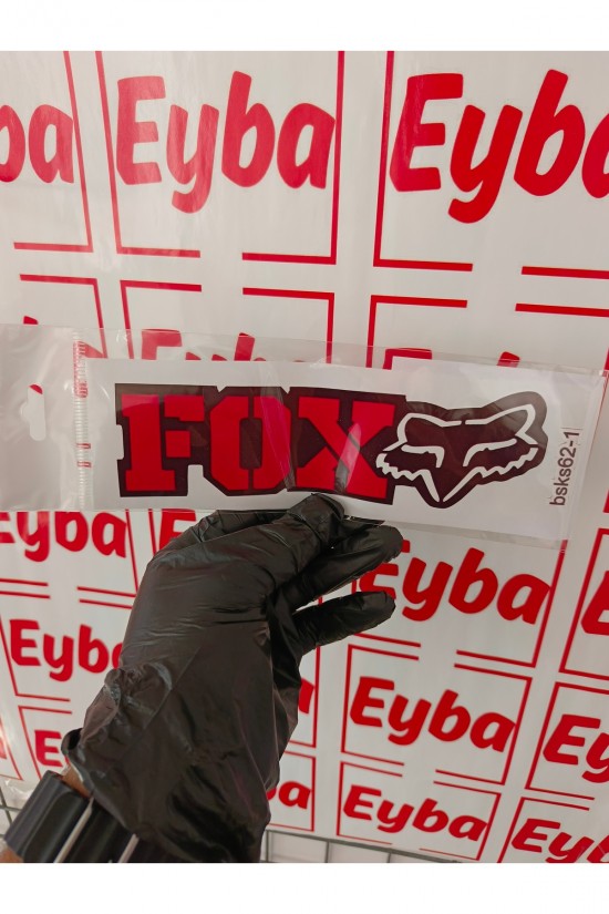 FOX sticker 20x6 cm baskes 1 adet renkli baskı sticker, bisiklet, karavan,otomobil,çocuk odası