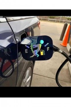 Araba Yakıt Deposu Kapağı Sticker 13x9 HOLOGRAM Araba Sticker Oto Sticker Etiket Çıkartma