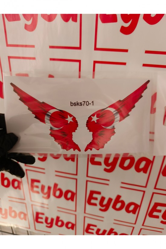 bayraklı 2li kanat 19x10 cm baskes 1 adet renkli baskı sticker, bisiklet, karavan,otomobil,çocuk bayraklı 2li kanat 19x10 cm baskes 1 adet renkli baskı sticker, bisiklet, karavan,otomobil,çocuk