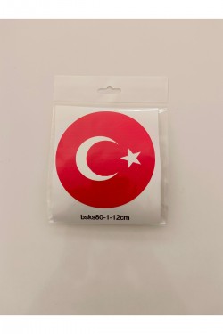 OVAL bayrak 12X12 cm baskes 1 adet renkli baskı sticker,bisiklet, karavan,otomobil,motosiklet