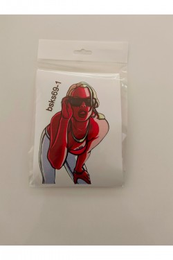 Gta girl 11x17 cm baskes 1 adet renkli baskı sticker, bisiklet, karavan,otomobil,çocuk