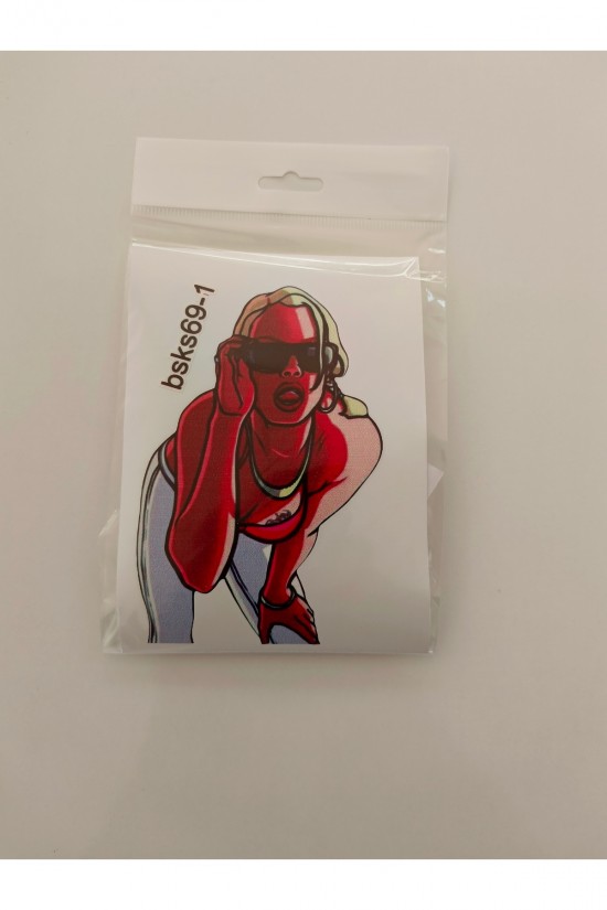 Gta girl 11x17 cm baskes 1 adet renkli baskı sticker, bisiklet, karavan,otomobil,çocuk