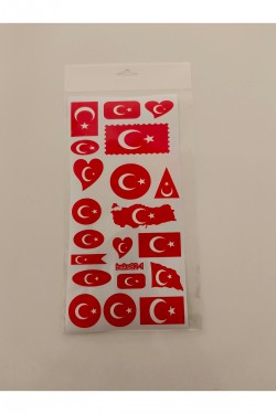 bayrak seti 20 li a4 boyu baskes 1 adet renkli baskı sticker,bisiklet, karavan,otomobil,motosiklet