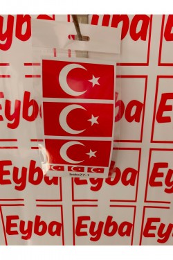 BAYRAK 3LÜ SET 10X5cm renkli baskı sticker, bisiklet, karavan,otomobil,çocuk