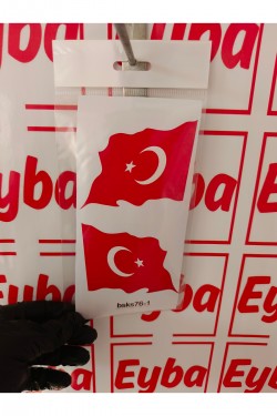 dalgalı 2 li bayrak 10x8 cm baskes 1 adet renkli baskı sticker,bisiklet, karavan,otomobil,motosiklet