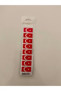 MİNİK BAYRAKLAR 8 Lİ SET 4X2 CM baskes 1 adet renkli baskı sticker,bisiklet,otomobil,motosiklet