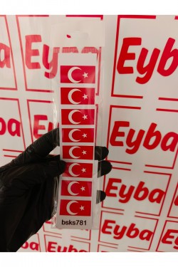 MİNİK BAYRAKLAR 8 Lİ SET 4X2 CM baskes 1 adet renkli baskı sticker,bisiklet,otomobil,motosiklet