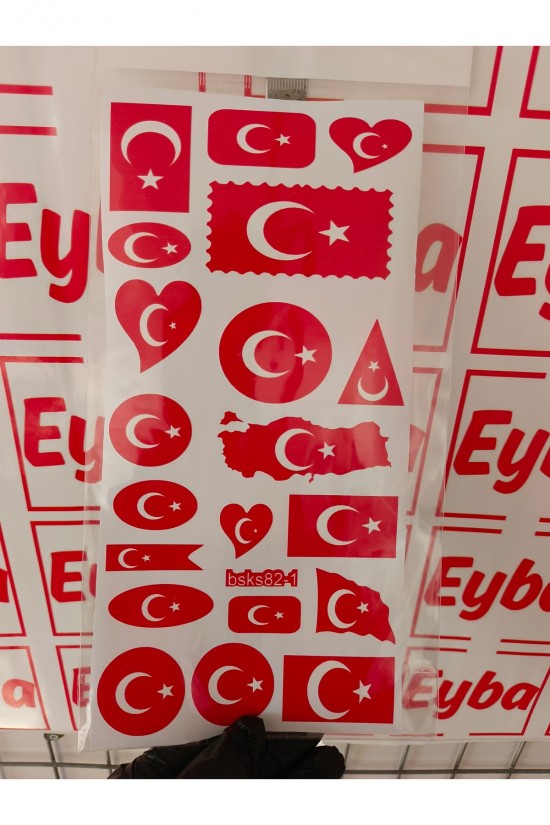 bayrak seti 20 li a4 boyu baskes 1 adet renkli baskı sticker,bisiklet, karavan,otomobil,motosiklet