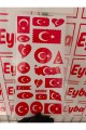 bayrak seti 20 li a4 boyu baskes 1 adet renkli baskı sticker,bisiklet, karavan,otomobil,motosiklet