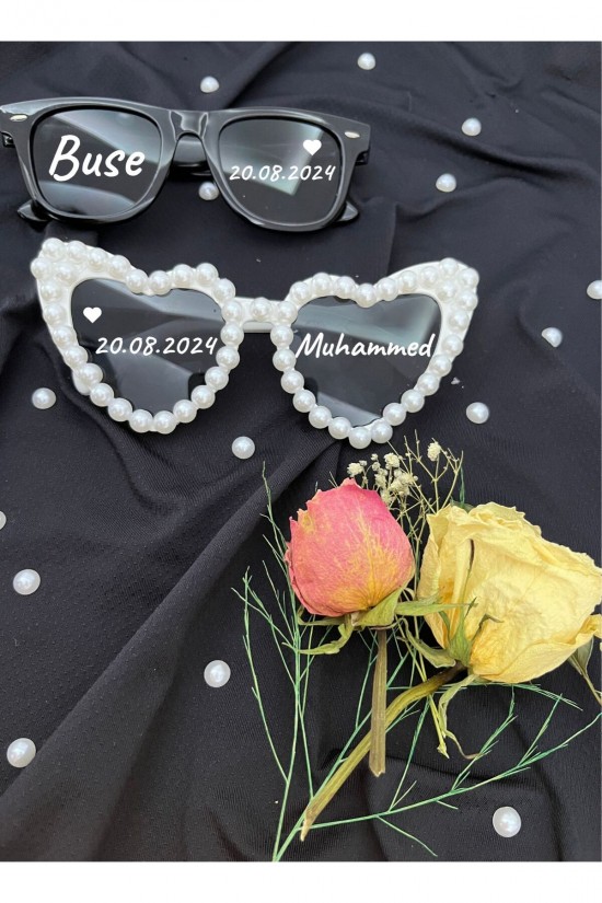 İsimli gelin damat ikili gözlük, after party gözlüğü, düğün nişan gözlüğü İsimli gelin damat ikili gözlük, after party gözlüğü, düğün nişan gözlüğü