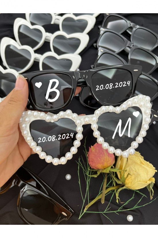 İsimli gelin damat ikili gözlük, after party gözlüğü, düğün nişan gözlüğü İsimli gelin damat ikili gözlük, after party gözlüğü, düğün nişan gözlüğü