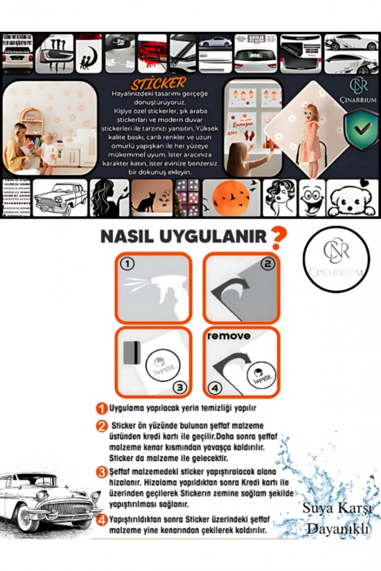 Oto kaput şerit sticker, büyük - oto sticker, -araba sticker, - 120 cm x 35 cm