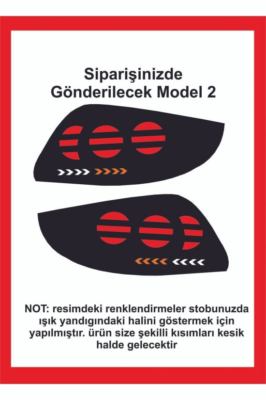Model 2 Fiat Linea Stop Farı Led Görünümlü Folyo Kaplama - Stop Kaplama