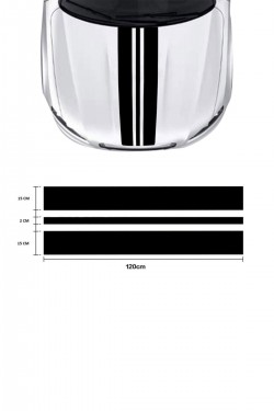 Oto kaput şerit sticker, büyük - oto sticker, -araba sticker, - 120 cm x 35 cm