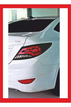 Hyundai Accent Blue UStop Farı Led Görünümlü Folyo Kaplama - Stop Kaplama Yeni Trend