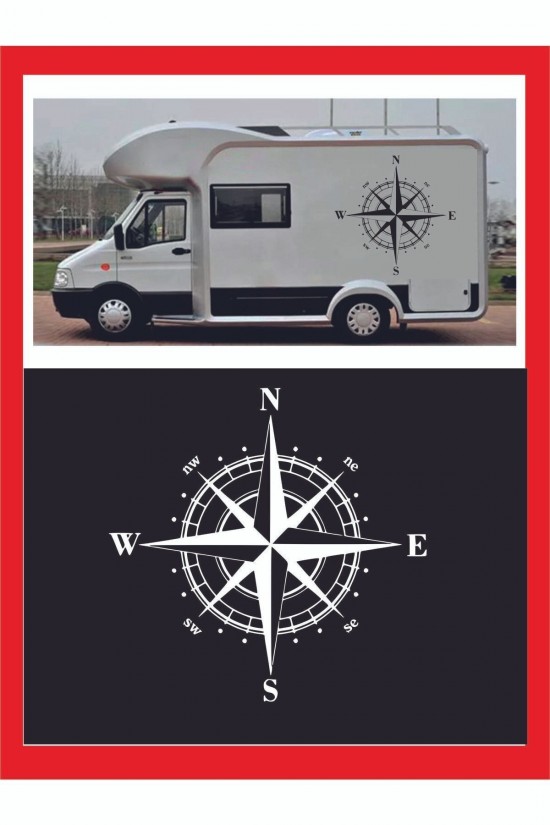 Pusula Sticker 45x45cm 1 Adet Oto Sticker - Kamp Karavan Sticker