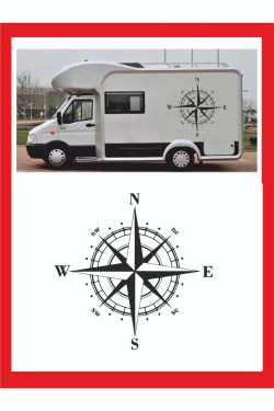 Pusula Sticker 45x45cm 1 Adet Oto Sticker - Kamp Karavan Sticker