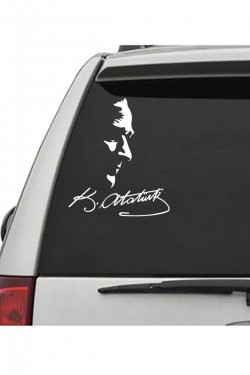 Ulu Önder Mustafa Kemal Atatürk 23x20 cm Sticker Araba, Motorsiklet, Laptop, Cam Sticker