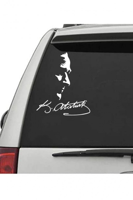 Ulu Önder Mustafa Kemal Atatürk 23x20 cm Sticker Araba, Motorsiklet, Laptop, Cam Sticker