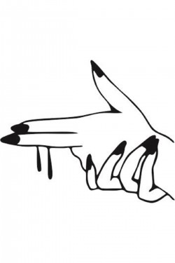 Kadın Eli Silah 30x25cm Sticker Araba, Motorsiklet, Laptop, Cam Sticker