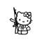 Hello Kitty With Gun Araba Oto Arma Duvar Ev Dekoratif Çıkartma Sticker 20 cm