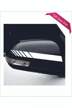 Oto Ayna Şerit özel yeni kaliteli Kaliteli Sticker Beyaz 2 Li 20*2,5 Cm