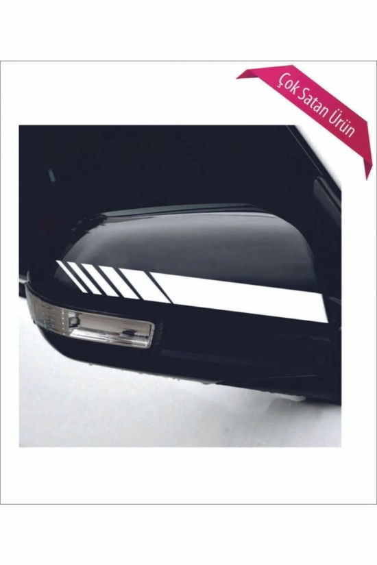 Oto Ayna Şerit özel yeni kaliteli Kaliteli Sticker Beyaz 2 Li 20*2,5 Cm