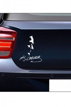 Ulu Önder Mustafa Kemal Atatürk 23x20 cm Sticker Araba, Motorsiklet, Laptop, Cam Sticker