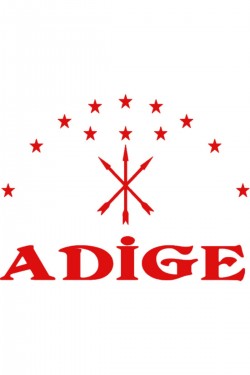 Adige Kırmızı Çerkez Bayrağı Sticker 30x30