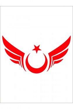 Kanatlı Türk Bayrağı Kırmızı Sticker Yapışkanlı Folyo Otomobil Stickerı
