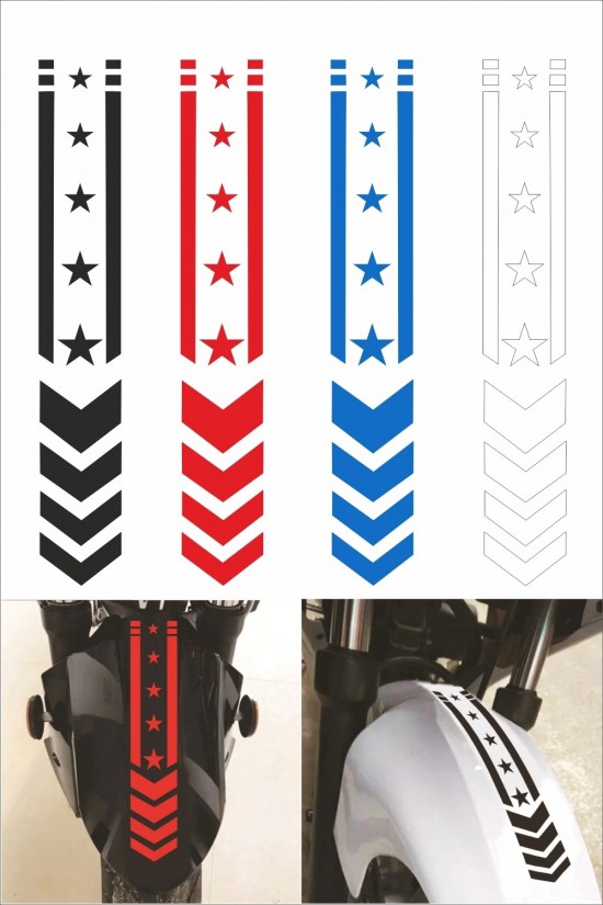 Motorsiklet Çamurluk Yıldızlı Şerit