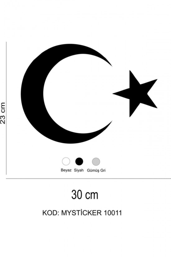 Beyaz Renk Türk Bayrağı Sticker Ay Yıldız Araba Oto Sticker 30 Cm X 22 Cm Beyaz Renk Türk Bayrağı Sticker Ay Yıldız Araba Oto Sticker 30 Cm X 22 Cm