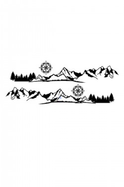 Karavan Sticker Orman Dağ Pusula