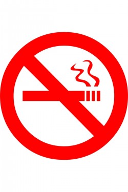 Sigara Yasak Amblem Sticker Yapıştırma Kırmızı (8x8cm)