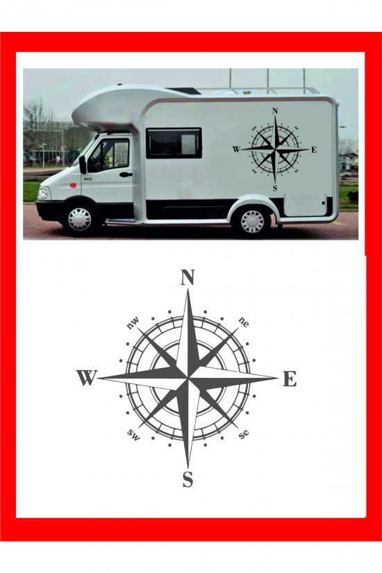 Pusula Sticker 25x25cm 1 Adet Oto Sticker - Kamp Karavan Sticker