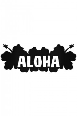 Hawaii Aloha Hibiscus Flower 3 Sticker Araba Oto Arma Duvar Çıkartma 20 cm