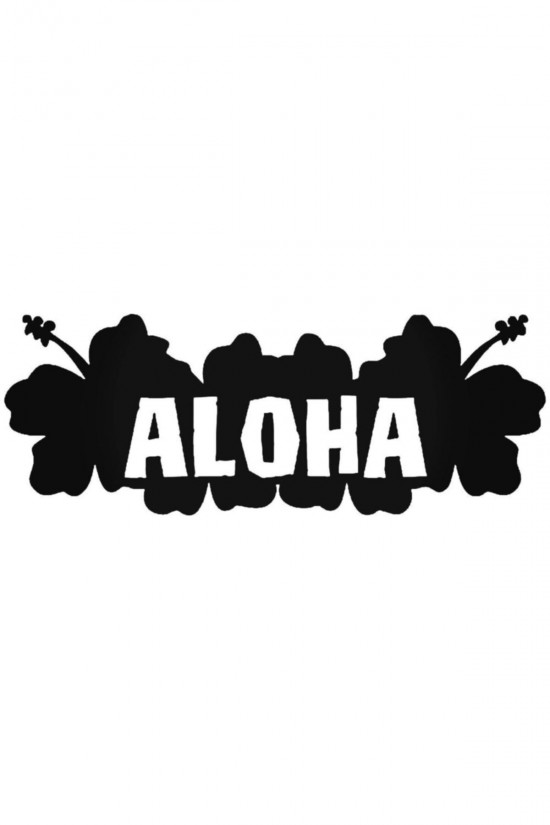 Hawaii Aloha Hibiscus Flower 3 Sticker Araba Oto Arma Duvar Çıkartma 20 cm
