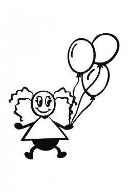 Baby Çöp Adam 15 Sticker Araba Oto Arma Duvar Çıkartma 20cm