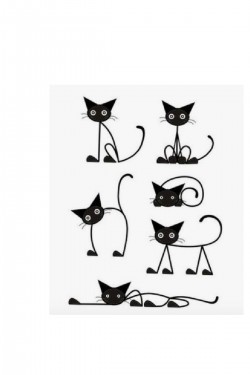 Komik Ince Kediler, Kapı Eşiği Kedileri 6 Adet - 6x6cm Komik Ince Kediler, Kapı Eşiği Kedileri 6 Adet - 6x6cm
