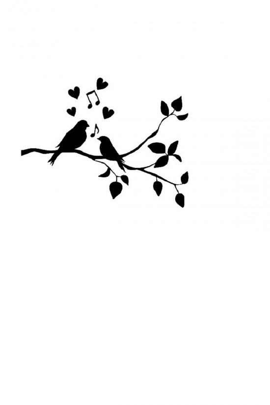 Şarkı Söyleyen Kuşlar Duvar Sticker 50x80