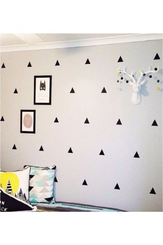 Üçgen Sticker Duvar Dekorasyonu 50 Adet