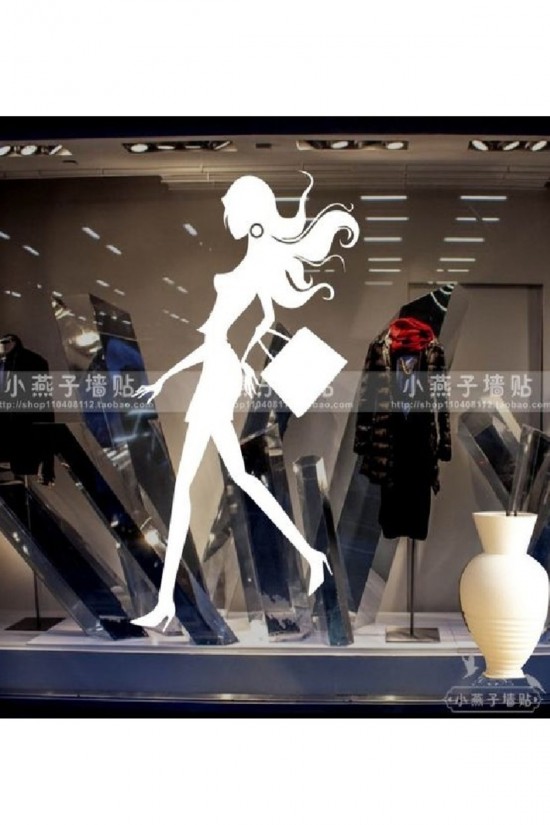 Güzel Kadın Cam Sticker Büyük Işyeri Güzel Kadın Cam Sticker Büyük Işyeri