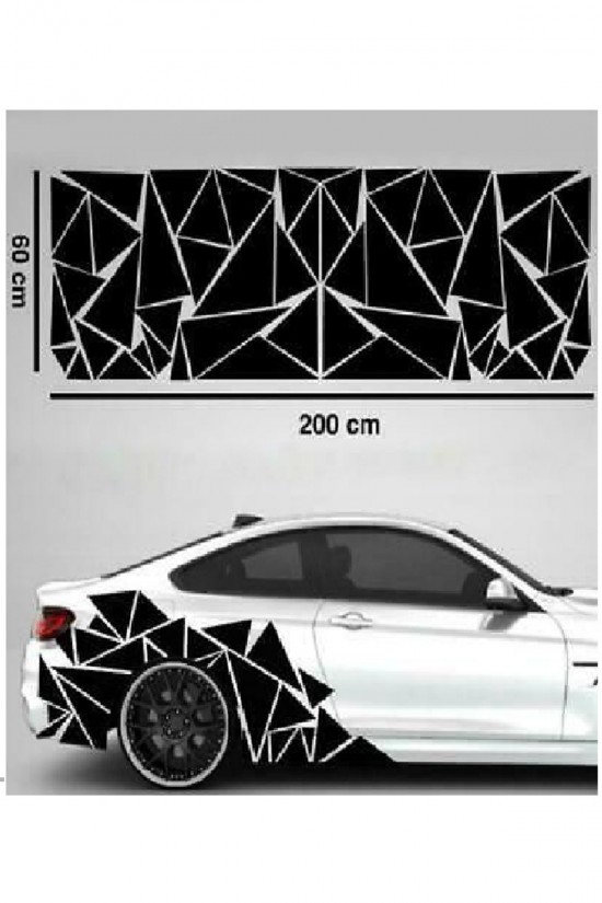 Eyba Oto Yan Simetrik Ücgen Sticker - Araç Kaplama Sport