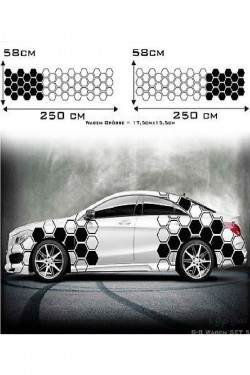 Eyba Oto Yan Ön Ve Arka Sticker Çamurluk Kaplama Petek Sticker - Araç Kaplama Sport