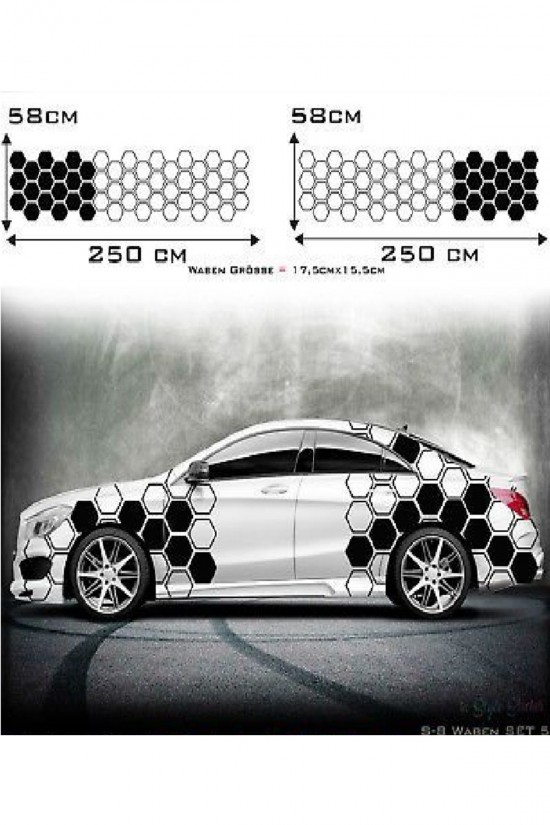 Eyba Oto Yan Ön Ve Arka Sticker Çamurluk Kaplama Petek Sticker - Araç Kaplama Sport