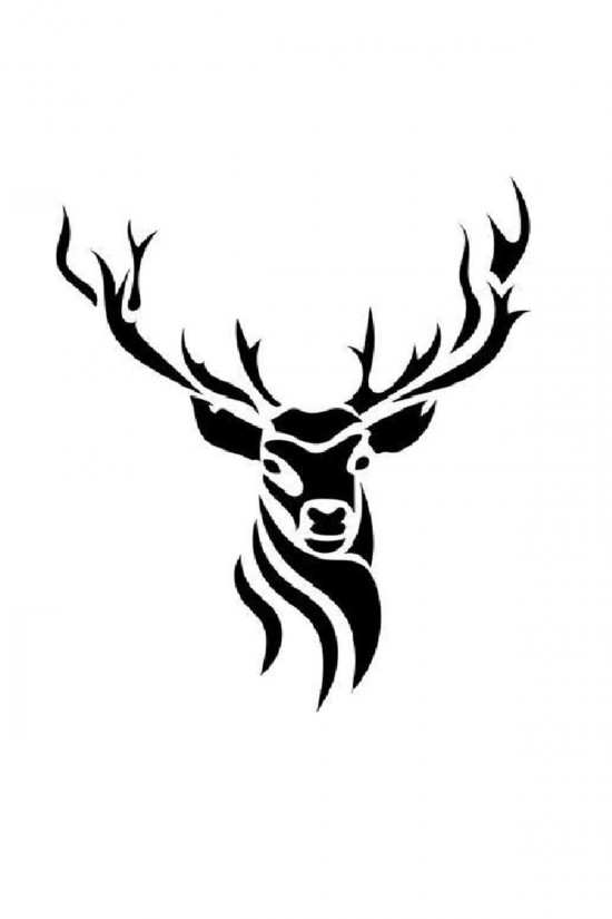 Eyba Geyik Kafası Duvar Dekorasyon Sticker Ev Mutfak Oda