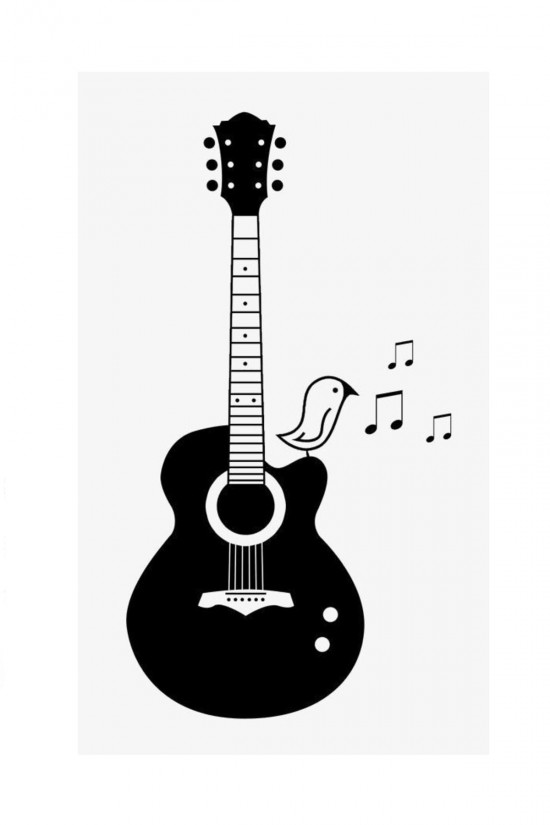 Gitar Şarkı Müzik Süliet Sticker-ev Dekorasyon Duvar Oto Araç Işyeri Gitar Şarkı Müzik Süliet Sticker-ev Dekorasyon Duvar Oto Araç Işyeri