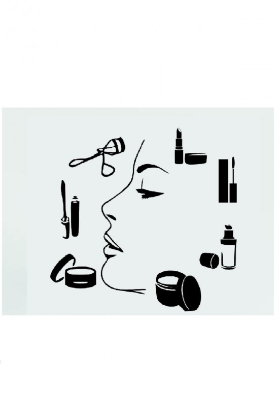 Kuaför Işyeri Cam Sticker Güzel Kadın Makas Kesim Saç Berber Sticker - Çocuk Odası -uyku - Duvar